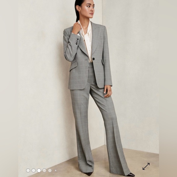 REISS- Brooklyn Gray Check Blazer+Pant Suit - Picture 3 of 9
